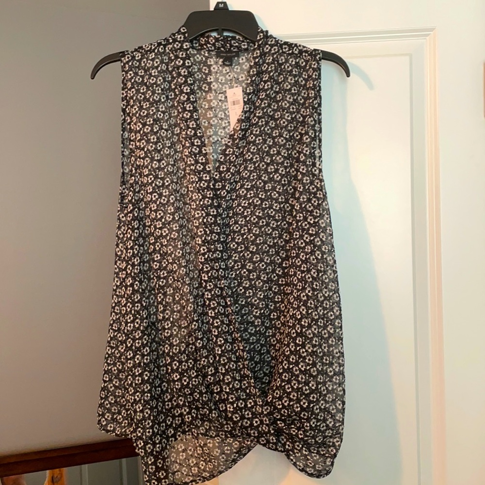 Sheen, floral, open front shirt